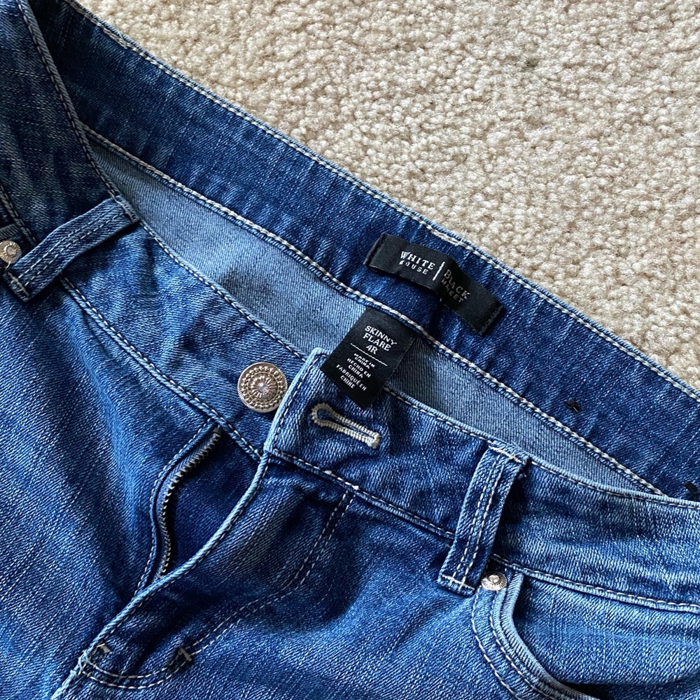 NWOT White House Black Market Skinny Flare Jeans - Picture 3 of 6